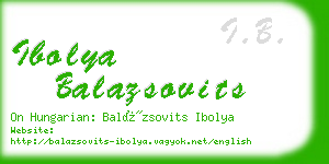 ibolya balazsovits business card